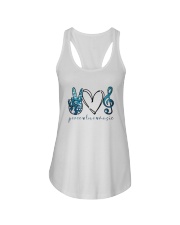 Key Sol Blue Peace Love Music Shirt Ladies Flowy Tank thumbnail