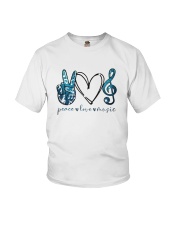 Key Sol Blue Peace Love Music Shirt Youth T-Shirt thumbnail