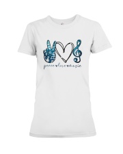 Key Sol Blue Peace Love Music Shirt Premium Fit Ladies Tee thumbnail