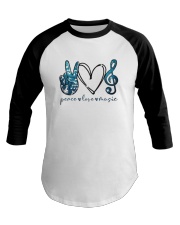 Key Sol Blue Peace Love Music Shirt Baseball Tee thumbnail