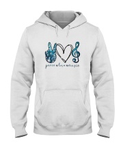 Key Sol Blue Peace Love Music Shirt Hooded Sweatshirt thumbnail