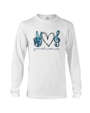 Key Sol Blue Peace Love Music Shirt Long Sleeve Tee thumbnail