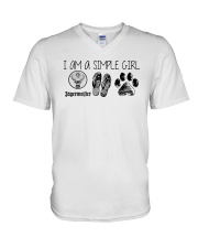 I Am A Simple Girl Like Jagermeister Slipper Shirt V-Neck T-Shirt thumbnail