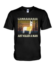 Vintage Llama Just Killed A Man Shirt V-Neck T-Shirt thumbnail