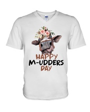 Happy M Udders Day Shirt V-Neck T-Shirt tile