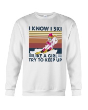 Vintage I Know I Ski Like A Girl Try To Keep Shirt Crewneck Sweatshirt thumbnail