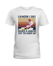Vintage I Know I Ski Like A Girl Try To Keep Shirt Ladies T-Shirt thumbnail