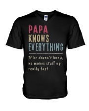 Papa Knows Everything If He Doesn't Know He Shirt V-Neck T-Shirt thumbnail
