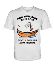 Unicorn Row Row Row Your Boat Gently Fuck Shirt V-Neck T-Shirt thumbnail