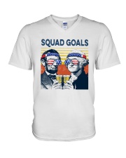 Vintage American Flag Squad Goals Shirt V-Neck T-Shirt thumbnail