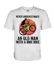Vintage Never Underestimate An Old Man Shirt V-Neck T-Shirt thumbnail