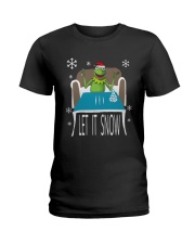 Christmas Santa Frog Let It Snow Shirt Ladies T-Shirt tile