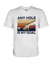 Vintage Any Hole Is My Goal Shirt V-Neck T-Shirt tile