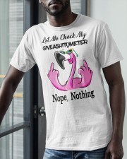 Flamingo Let Me Check My Giveashitometer Shirt Classic T-Shirt apparel-classic-tshirt-lifestyle-front-39