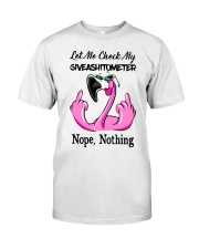 Flamingo Let Me Check My Giveashitometer Shirt Premium Fit Mens Tee thumbnail