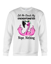 Flamingo Let Me Check My Giveashitometer Shirt Crewneck Sweatshirt thumbnail