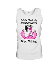 Flamingo Let Me Check My Giveashitometer Shirt Unisex Tank thumbnail