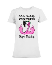 Flamingo Let Me Check My Giveashitometer Shirt Premium Fit Ladies Tee thumbnail