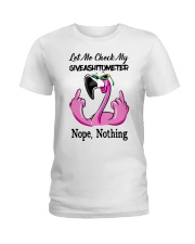 Flamingo Let Me Check My Giveashitometer Shirt Ladies T-Shirt thumbnail
