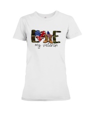 American Flag Love My Veteran Shirt Premium Fit Ladies Tee thumbnail