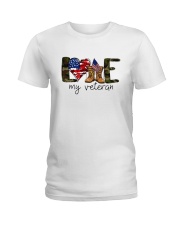 American Flag Love My Veteran Shirt Ladies T-Shirt thumbnail