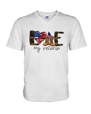 American Flag Love My Veteran Shirt V-Neck T-Shirt thumbnail