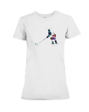 Watercolor Hockey Player Shirt Premium Fit Ladies Tee thumbnail