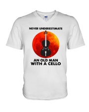 Never Underestimate An Old Man With A Cello Shirt V-Neck T-Shirt thumbnail
