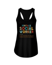 Vintage Social Worker Knows More She Says Shirt Ladies Flowy Tank thumbnail