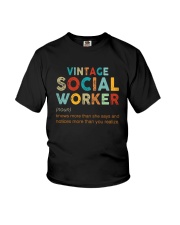 Vintage Social Worker Knows More She Says Shirt Youth T-Shirt thumbnail