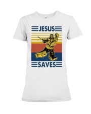 Vintage Hockey Jesus Save Shirt Premium Fit Ladies Tee thumbnail