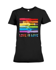 Color Handshake Love Is Love Shirt Premium Fit Ladies Tee thumbnail