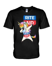 Unicorn Mask Dabbing Rite Aid Shirt V-Neck T-Shirt thumbnail