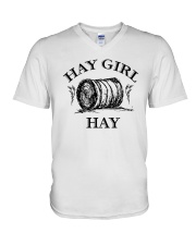Hay Girl Hay Shirt V-Neck T-Shirt tile