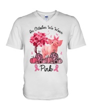 Pig In October We Wear Pink Shirt V-Neck T-Shirt thumbnail