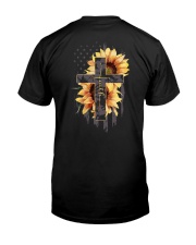 American Flag Sunflower Faith Shirt Classic T-Shirt back