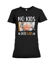 No Kids Just Cats Shirt Premium Fit Ladies Tee thumbnail