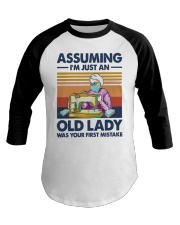 Vintage Sewing Masks Assuming Im Just Old Shirt Baseball Tee thumbnail