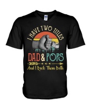 I Have Two Titles Dad And Pops And I Rock Shirt V-Neck T-Shirt thumbnail