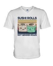 Vintage Sushi Rolls Not Gender Roles Shirt V-Neck T-Shirt thumbnail