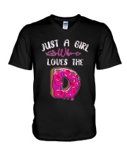 Just A Girl Who Loves The Donuts Shirt V-Neck T-Shirt thumbnail