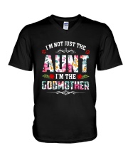 Floral I'm Not Just The Aunt I'm Godmother Shirt V-Neck T-Shirt thumbnail