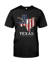 American Flag Texas Longhorn Shirt Premium Fit Mens Tee front