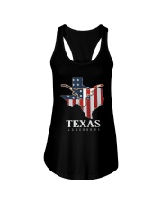 American Flag Texas Longhorn Shirt Ladies Flowy Tank thumbnail