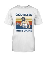 Vintage Jesus God Bless These Gains Shirt Classic T-Shirt front