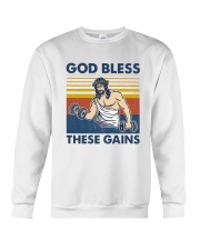 Vintage Jesus God Bless These Gains Shirt Crewneck Sweatshirt thumbnail
