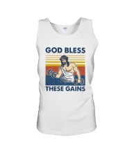 Vintage Jesus God Bless These Gains Shirt Unisex Tank thumbnail