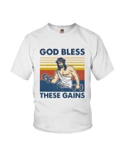 Vintage Jesus God Bless These Gains Shirt Youth T-Shirt thumbnail
