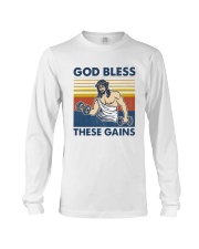 Vintage Jesus God Bless These Gains Shirt Long Sleeve Tee thumbnail