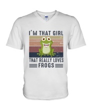 Vintage Im That Girl That Really Loves Frog Shirt V-Neck T-Shirt thumbnail
